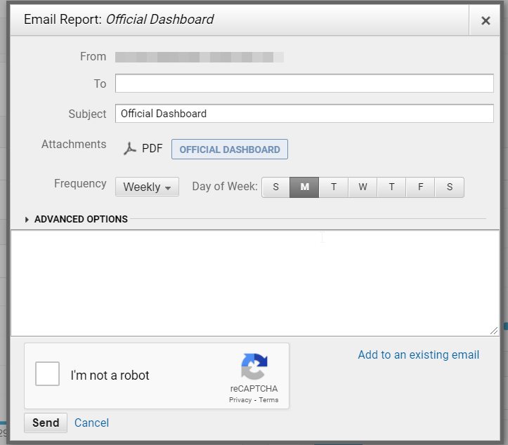 dashboard email set up google analytics