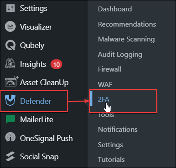 defernder two factor authentication in wordpress